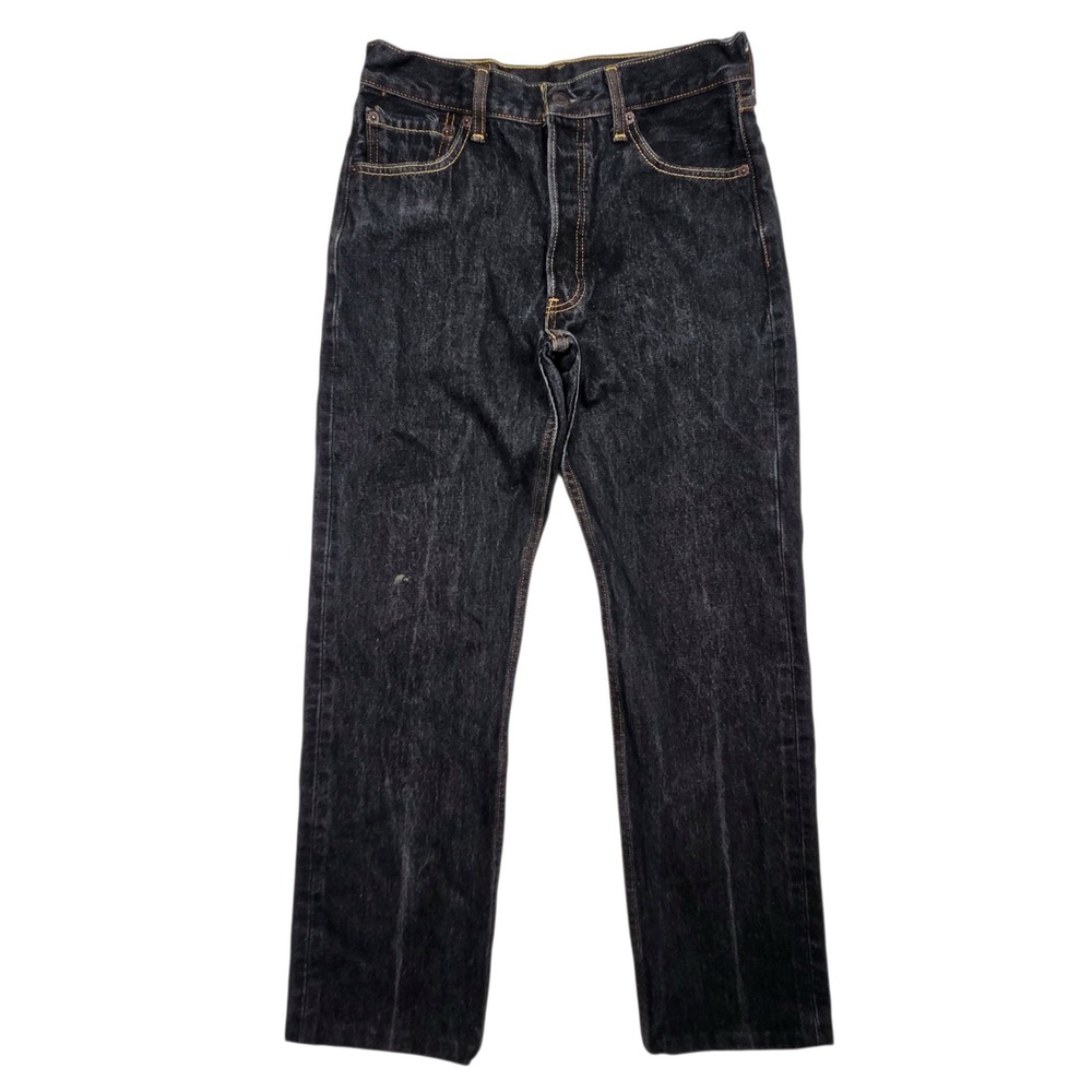 Levis 501 Original Fit Jeans Mens 30x32 Fits 28×27 Black‎ Dark Wash Straight